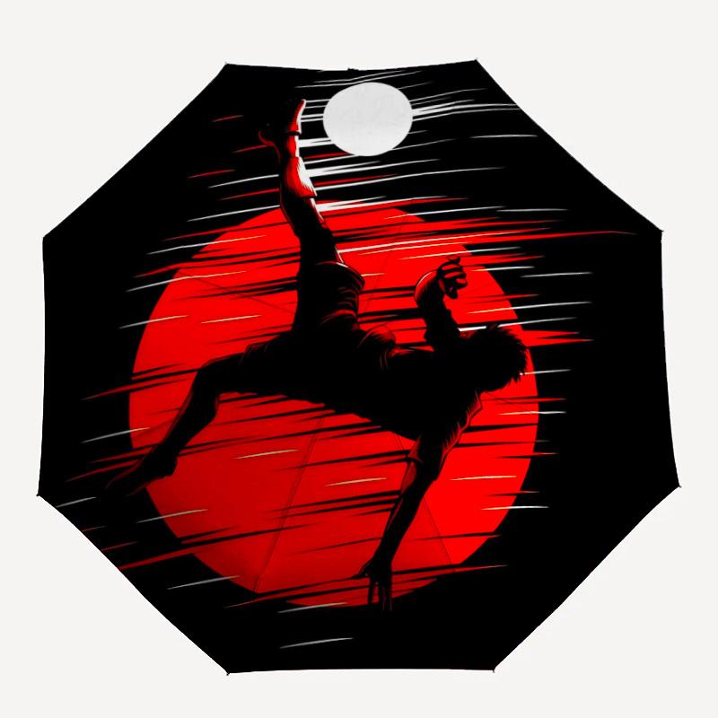 

1pc Full Moon Silhouette One Umbrella a Plastic Hle, Compact Stylish, with a Vibrant Cartoon Pattern, Perfect Home, Travel