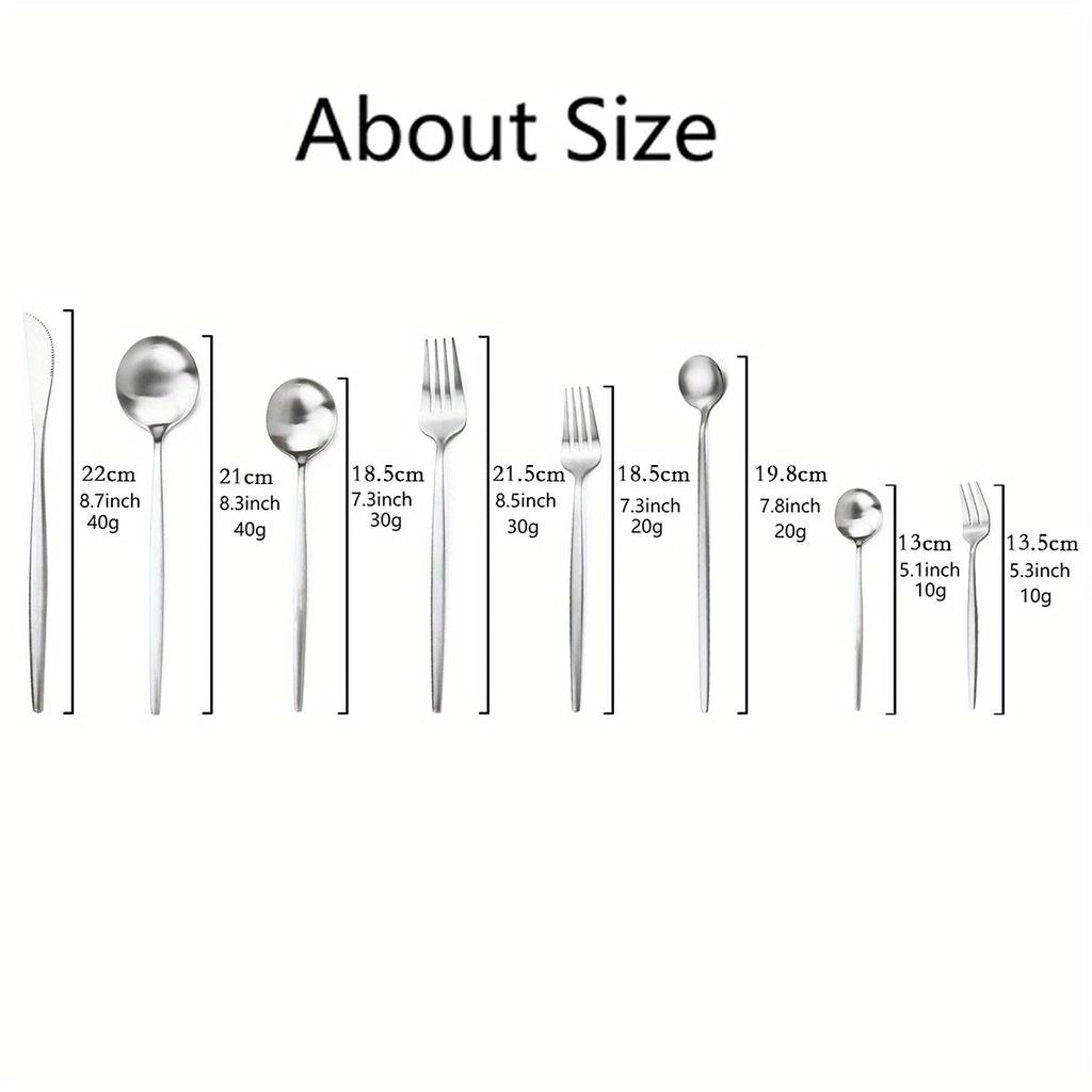 Set de tacâmuri din oțel inoxidabil premium din 32 de piese - MatteCutlery pentru 4 Vesela durabilă, rezistentă la rugină, pentru casă