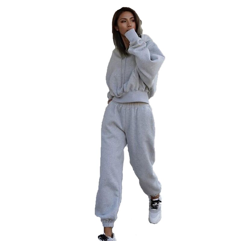 European Station Autumn and Winter New Hooded Drawstring Pants Pullover