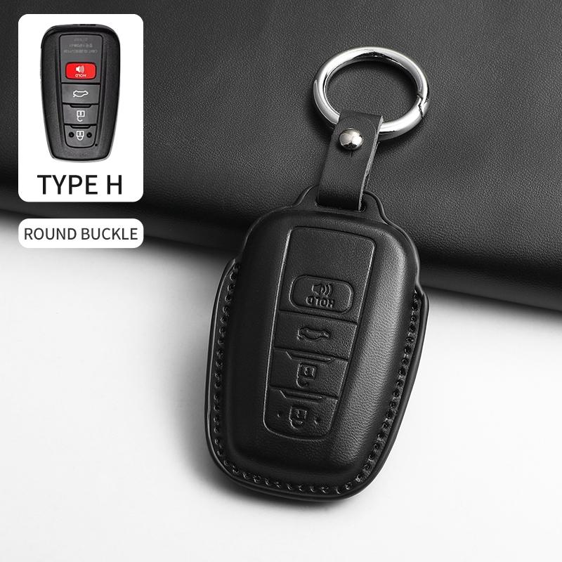 

Car Key Case Cover Pu For Toyota Camry Corolla Prius Chr C-Hr Land Cruiser Prado Rav4 Remote Key Case Protector Keychain Shell