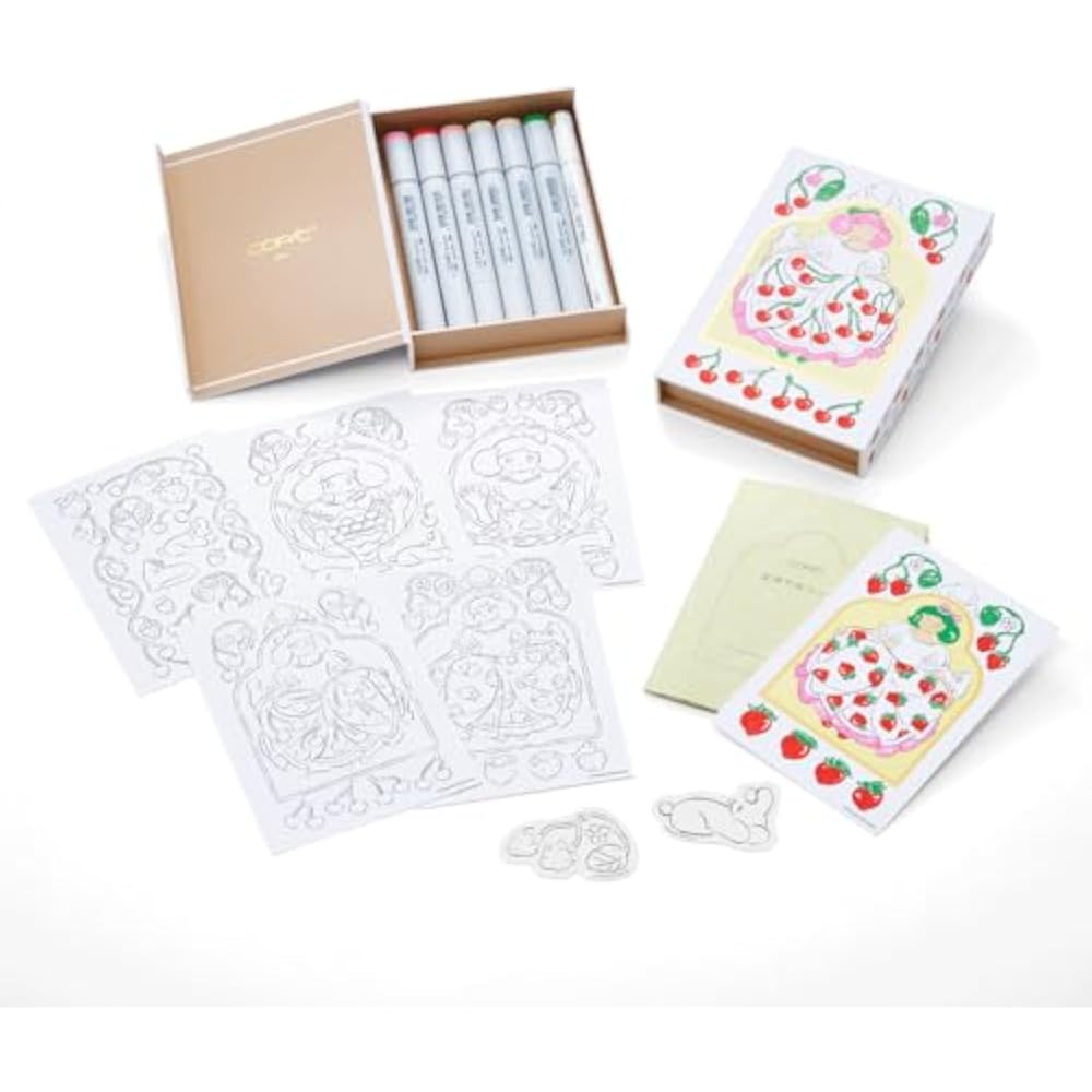 Copic (COPIC) Too Copic Sketch Kitazawa Heisuke Set (Omekashibi Yori) Acrea Postcards with Colori...