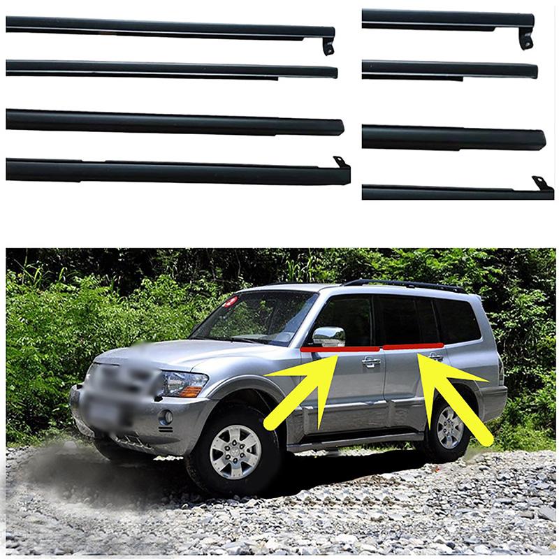 4Pcs/Set Window Stickers Car Accessories Rubber Waterproof Sealing Strip Fit For Mitsubishi Pajero Montero V73 V93 V97 2000-2016