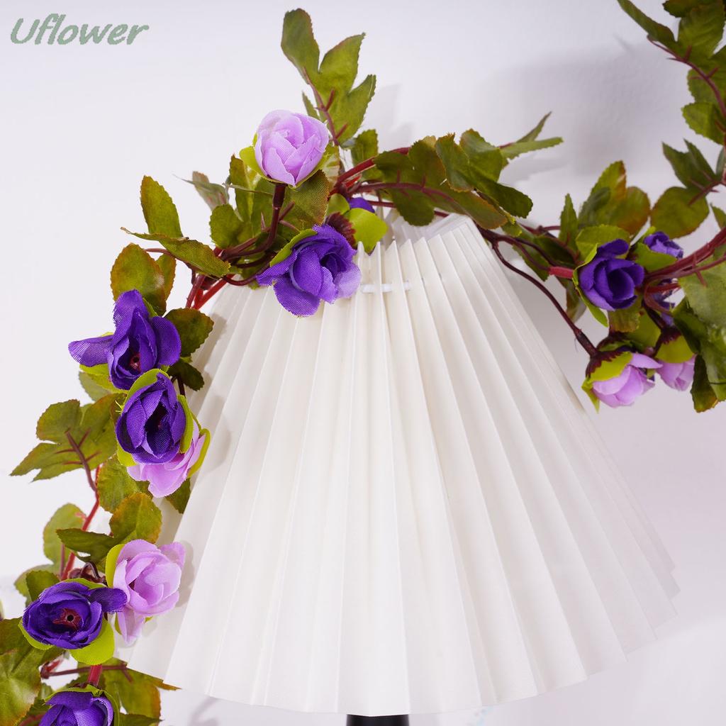 2.2m Silk Artificial Rose Vine Wall Hanging Decor Romantic Rattan Fake Plant Leaf Garland for Home Garden Decoration