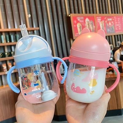 Water Cup Children's Learning Drink Cup with Straw Scale Cup Portable Drinking Water Cute Gravity Ball Bottle Water Bottles