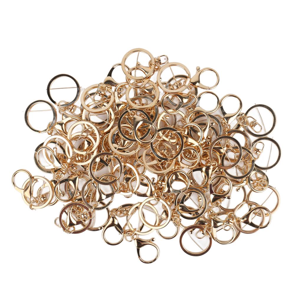 50pcs Key Ring with Snap Hook Alloy Key Ring Lobster Clasp for Keychain Jewelry DIY Craft Lanyard