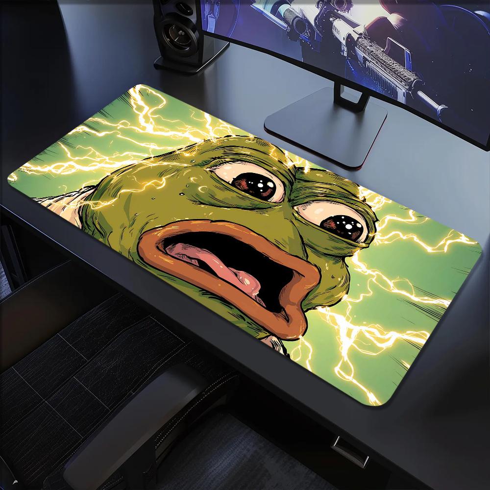 Tappetino per Mouse Divertente P-Pepe la R-Rana Tappetino Grande per Scrivania Tastiera Ergonomico Ufficio Gomma PC Antiscivolo Anti-sfilacciamento Casa Personalizzato