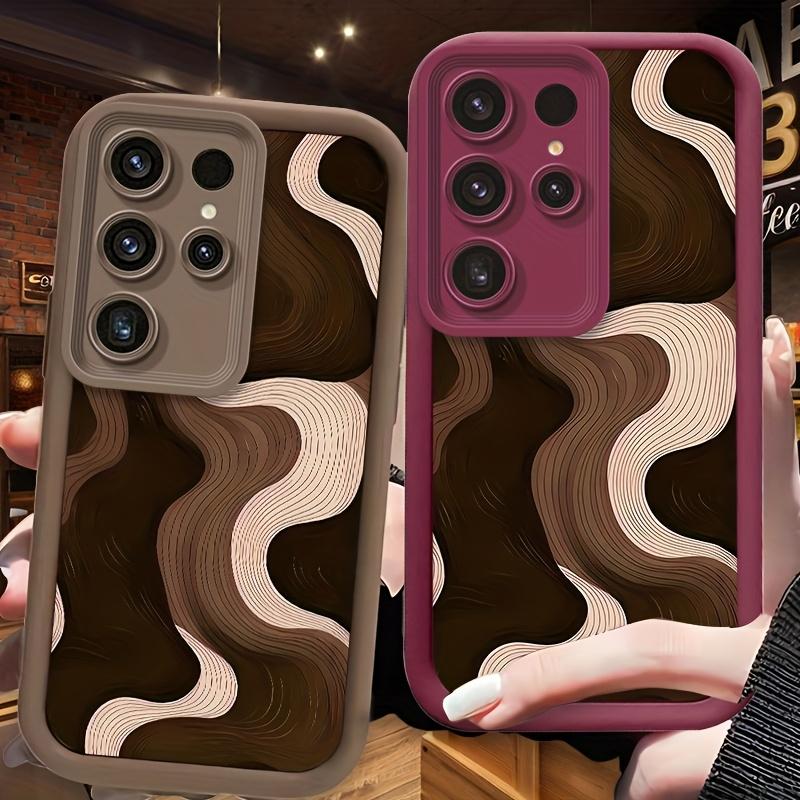 Retro Coffee Wave Pattern Phone Case Suitable for Samsung for Galaxy S26 S25 S24 S22 S21 S20 FE Ultra Plus5Ganti Drop Back Cover