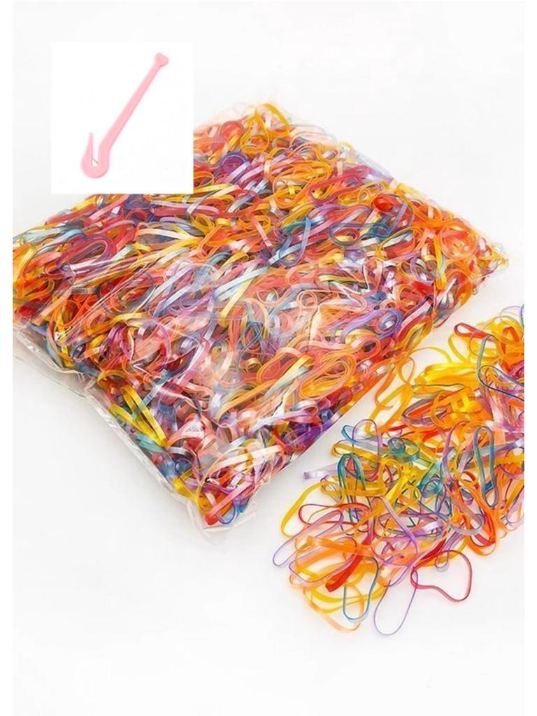 Children's Soft Hair Ties: Damage-Free Black and Colorful Rubber Bands for Girls and Babies