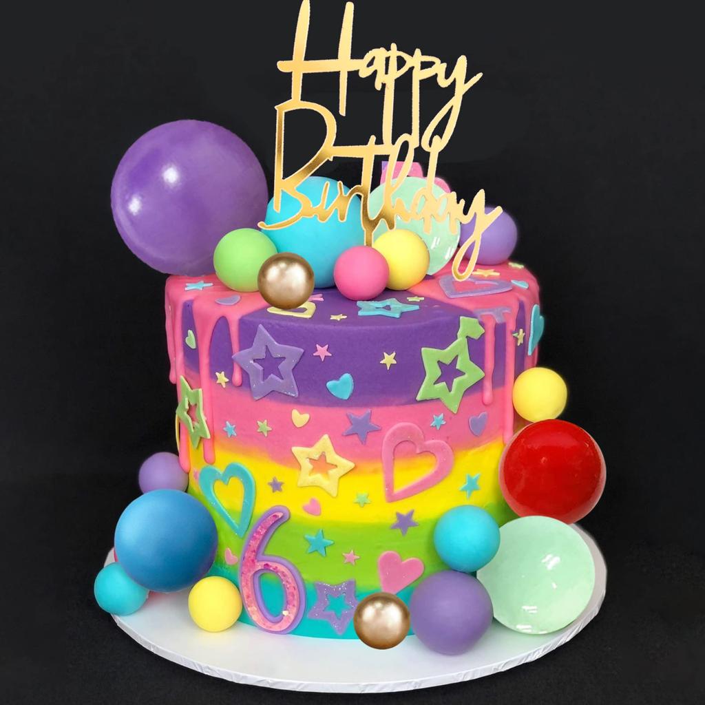 35 Stück Regenbogen-Kuchenaufsatz 9 Farben Kugeln Kuchendekorationen DIY Kuchenstecker für Geburtstagsfeier Hochzeit Babyparty Zubehör