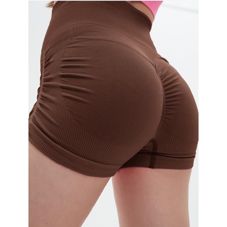 Fitness Shorts For Women With Peach Buttocks And A Wrinkled Three Part Yoga Pants. Hip Lifting Exercise Shorts For Women