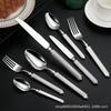 2024 New 304 Stainless Steel  Western Tableware Knives, Forks, Spoons, Round  Hemp Rope Creative Handle Hotel Restaurant