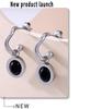 Qiong Yao European Oval Agate Earrings, 18K Gold-Plated Stainless Steel, Elegant and Exquisite Drop Design for Women