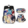 FAIRY TAIL Backpack Pen Bag Shoulder Bag 3Pcs Set Cartoon Anime Printed Student Boys and Girls New Large Capacity Versatile