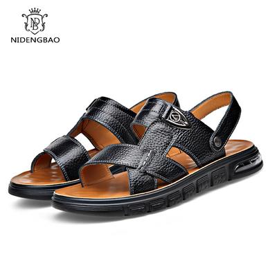 Big Size 49 Summer SplitLeather Beach Sandals Men Shoes Big Size 49 50 Leather Sandals for Men Soft Outdoor Walking Man Footwear