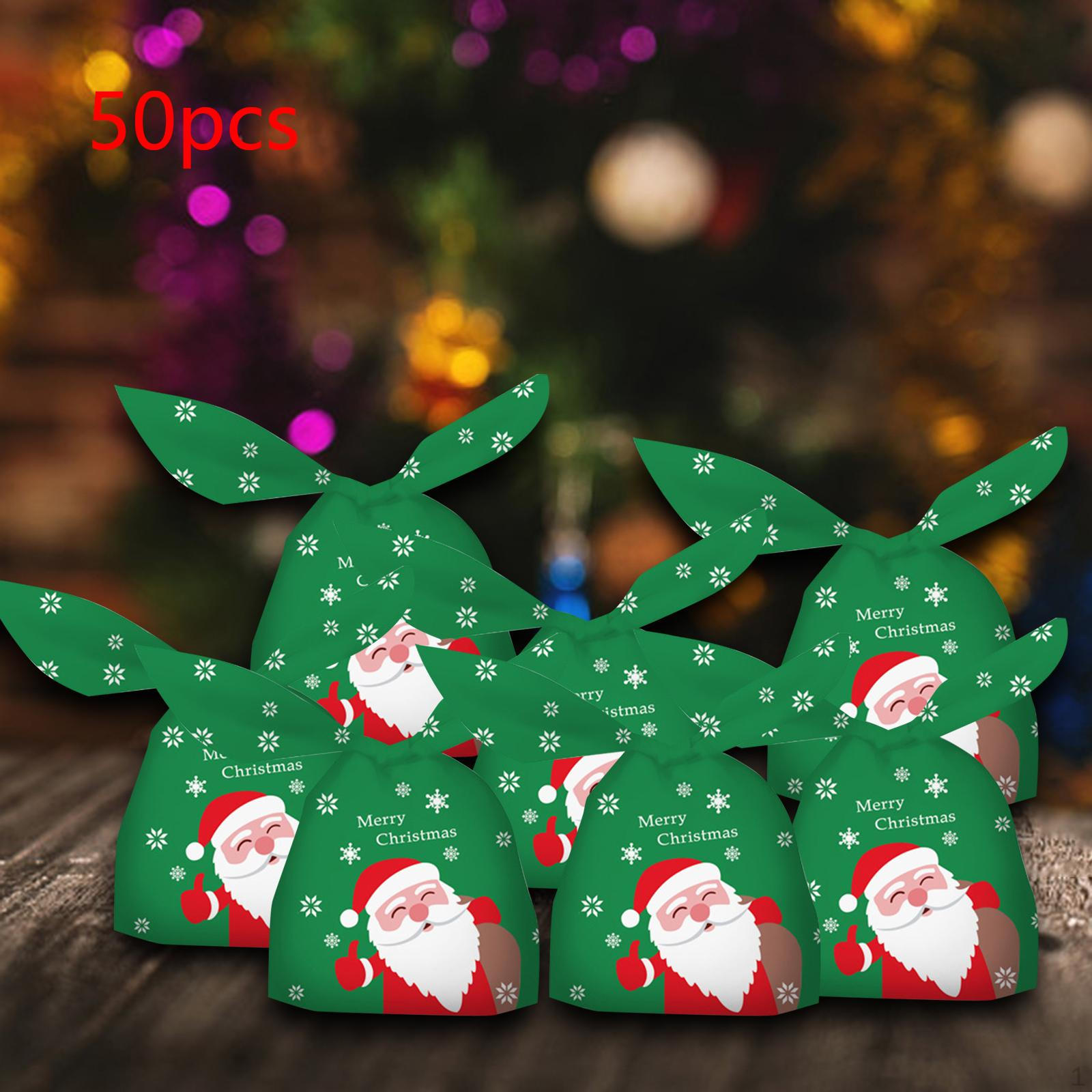 50 шт. Рождественские подарочные пакеты для конфет Большие пакеты для угощений Подарки Свадебный пакет