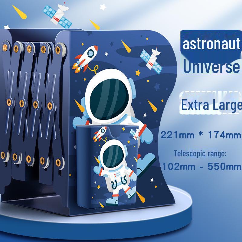 Verstellbarer Metall-Buchständer mit Desktop-Aufbewahrung