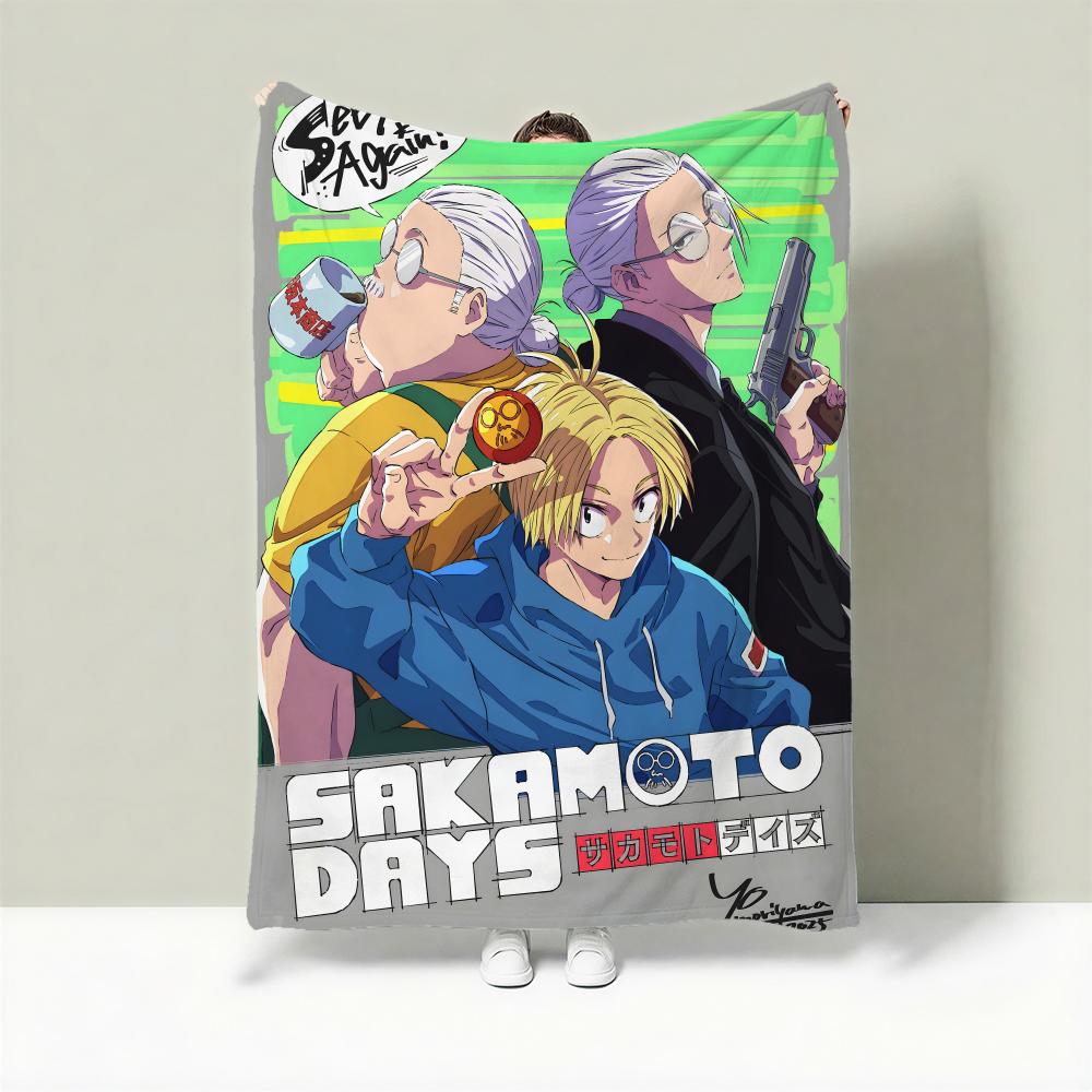

Manga S-Sakamoto Days Throw Lightweight 240g Flannel Blanket Soft Skin-friendly for Summer Cooling 75cmx90cm