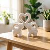 Elephant Love Statue, Cute Elephant Figurine Living Room Decor, Brings Good Luck, Love Heart Elephants Decorations for Home Decor Wedding