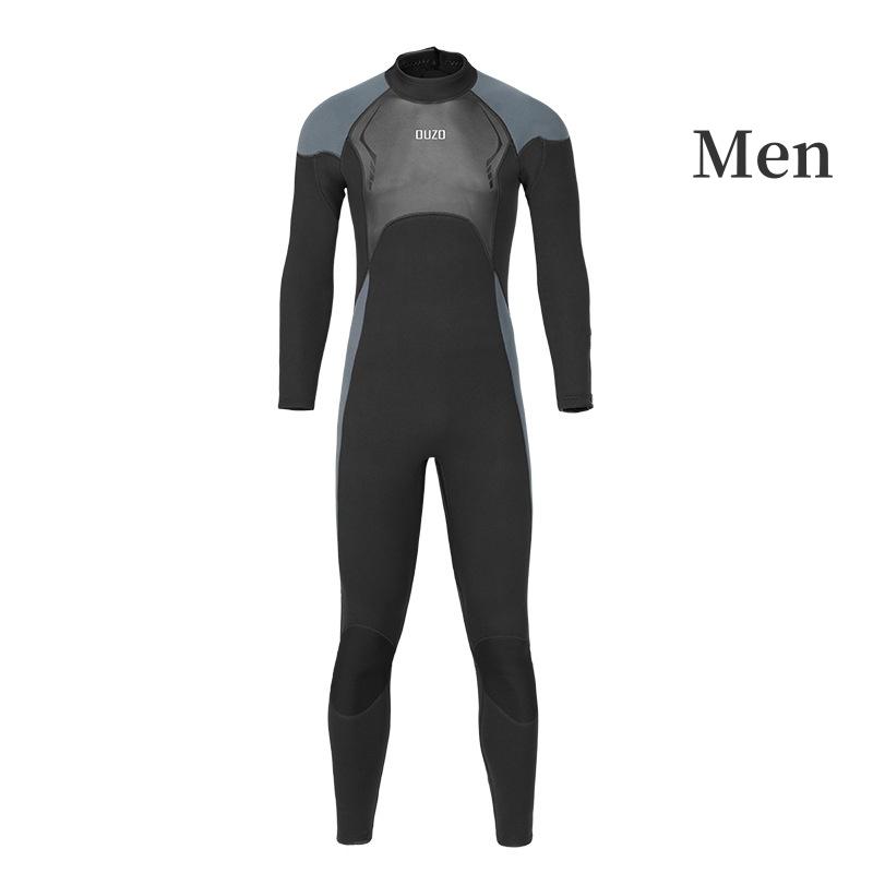Mens Triathlon Wetsuit 3mm Neoprene Long Sleevele One Piece Wetsuit Ultra Elastic Diving Suit Open Water Swimming
