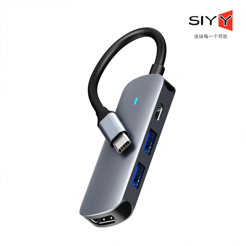 

Металлический 5 в 1 Typc Type C Hub Многофункциональный концентратор USB 3.0 4k 60 Гц