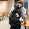 Japanese ins style school bag women's small fresh floral backpack college style computer bag college student travel backpack tide