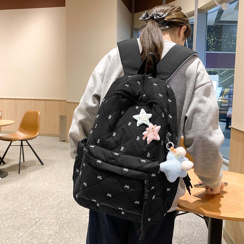 Japanese ins style school bag women's small fresh floral backpack college style computer bag college student travel backpack tide