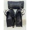 Leather Motorcycle Saddle Bag Two Black Leather 2 Side Pouch & 1 Pouch Panniers (3 BAG)