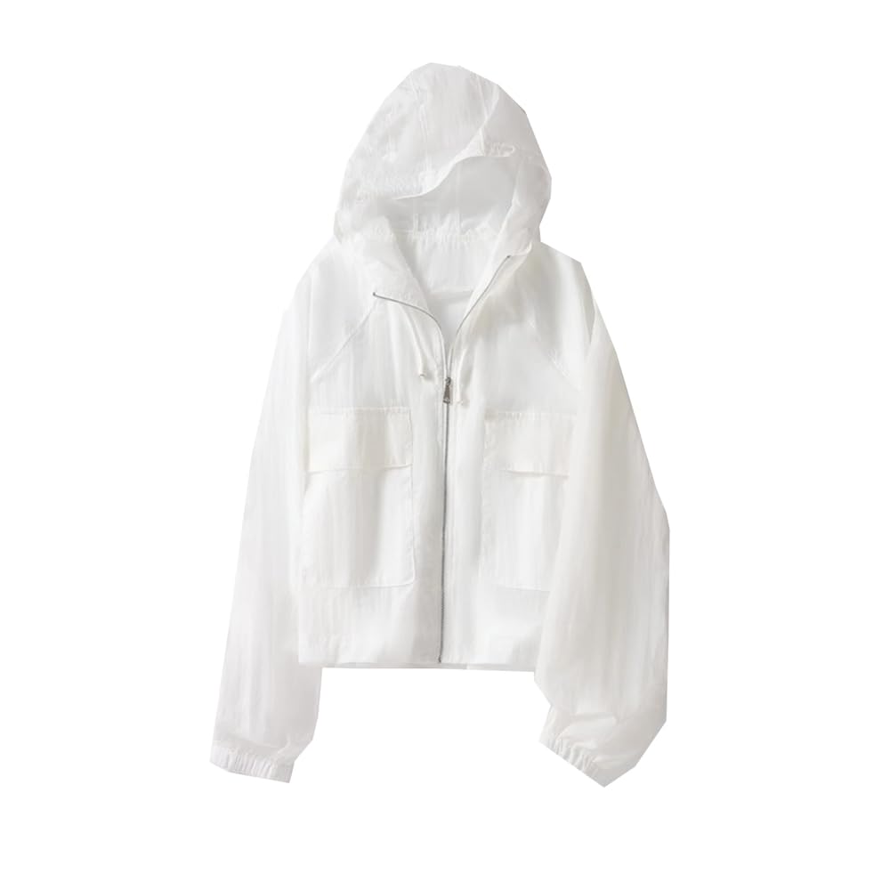 QUNCHAORI Rash Sun UV Short Puff UV Oversized Women's Guard, Protection, Protection, Hooded, Swimsuit, Cardigan, Length, See-Through, Sleeves,