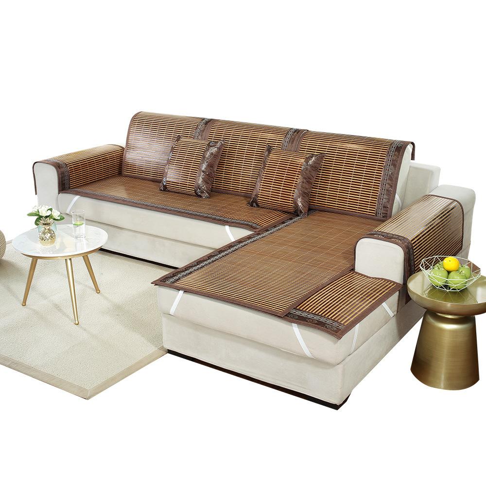 כרית ספת מחצלת במבוק קיץ קרח משי קיץ כרית מחצלת ספה בסגנון סיני כרית מחצלת במבוק כרית כיסא מחצלת קש