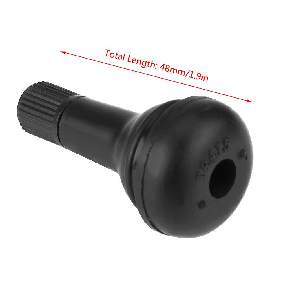 TR415 Car Tire Valve Stem, Tire Rubber Valve, Short Rubber Valve, Tubeless, Set of 10, Anti-Degradation, Ozone Resistant, Automotive