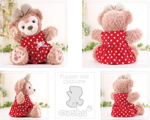cushu cush Puppet-Sized Duffy and ShellieMay Plush Doll, Dress-Up Costume, Red Polka Dot Dress (Single Item) 291PT