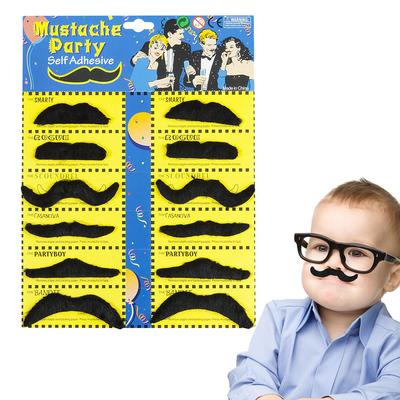 12 Stück Party Maskerade Selbstklebend Cosplay Falscher Bart Falscher Schnurrbart für Karneval