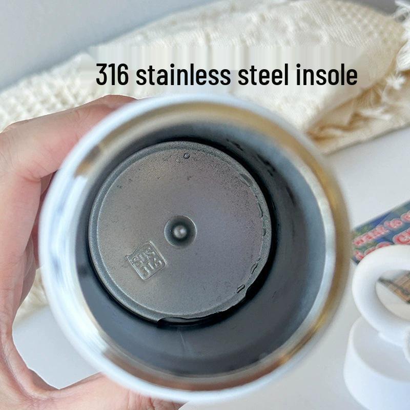 Stainless Steel Thermos Cup with Flower Handle – Durable, Portable, Ideal for Girls