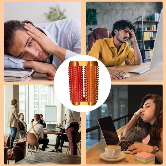 3D Printed Spiky Roller Fidget Toy Anxiety Stress Relief Kids Teens Adults Handheld Bumpy Rolling Massage Stick Portable Double-Rows Roller Sensory