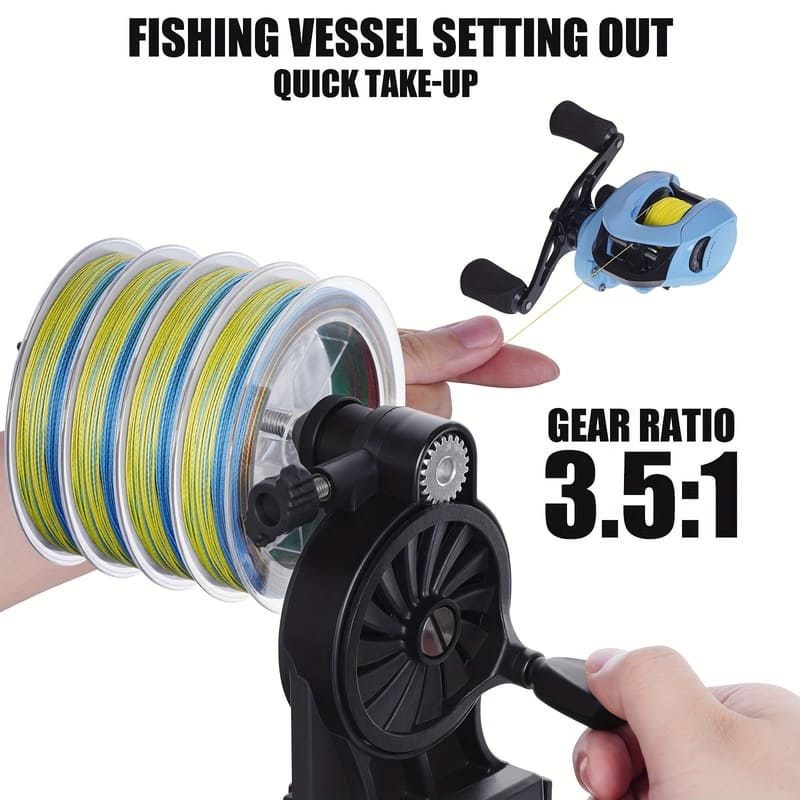 Two-way Fishing Line Winding Machine Fishing Adjustable Portable Bench Clamp Fishing Reel Light and Portable Adjustable Pressure Relief