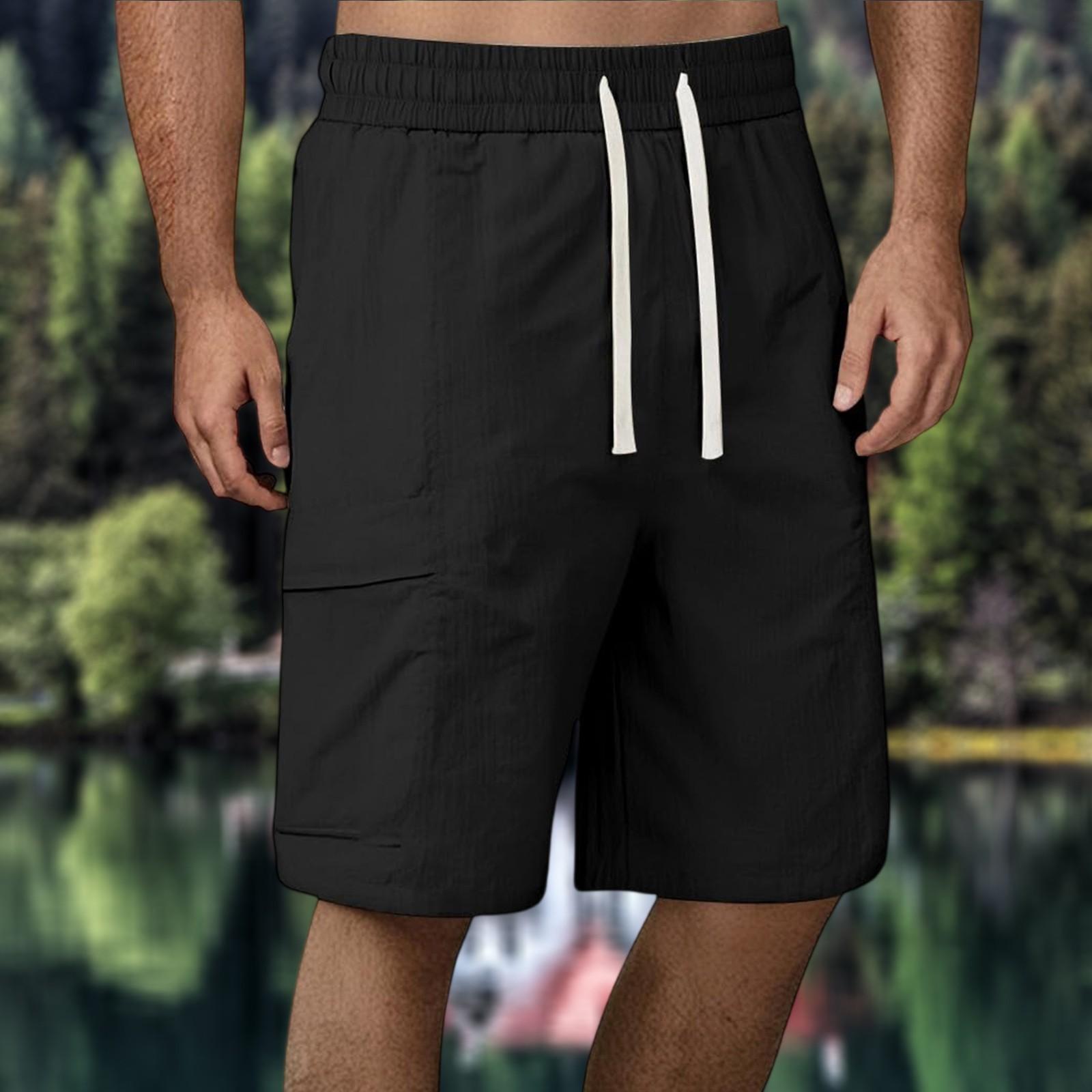 

Men s Summer Quick - Dry Loose Fitness Pants, Casual Sports Shorts, Surfing Beach Shorts, Knee - Length Shorts L чорний