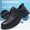 Spring Autumn Cow Leather Platform Shoes for Men New Designer Causal Solid Color Men's Dress Shoes Ankle Boots Male