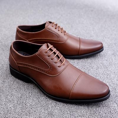 Sapatos de escritório para cavalheiros Sapatos de couro Brogue para negócios Sapatos masculinos com cadarço Sapatos casuais para casamento Sapatos sociais Brock Vestido de noiva
