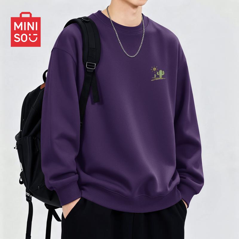 MINISO Men's Heavyweight Casual Pullover Sweatshirt