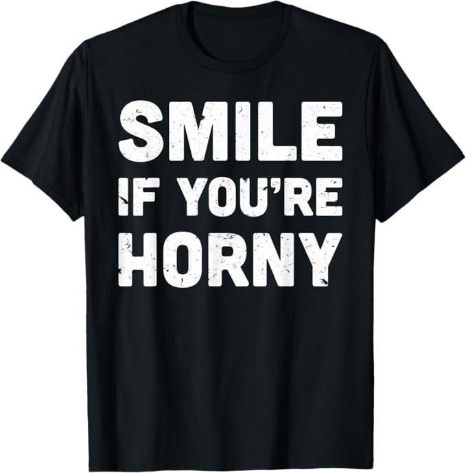 

Улыбнись, если возбужден. Смешная футболка для взрослых с приколом. M