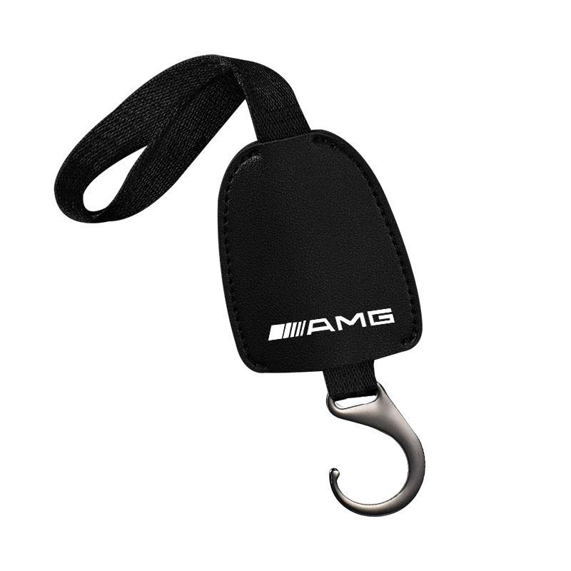 1/2pcs Leather Car Seat Back Hooks Portable Hanging Bag Rack For Mercedes Benz AMG W212 W205 W246 W177 W176 W213 GLC GLE GLS ML Welcome Laser Lamp
