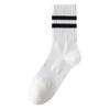 Men's Winter Striped Mid-calf Socks, Boneless Loose Long Socks, Anti-odor and Antibacterial Black Long Socks, Men's Autumn and Winter Socks