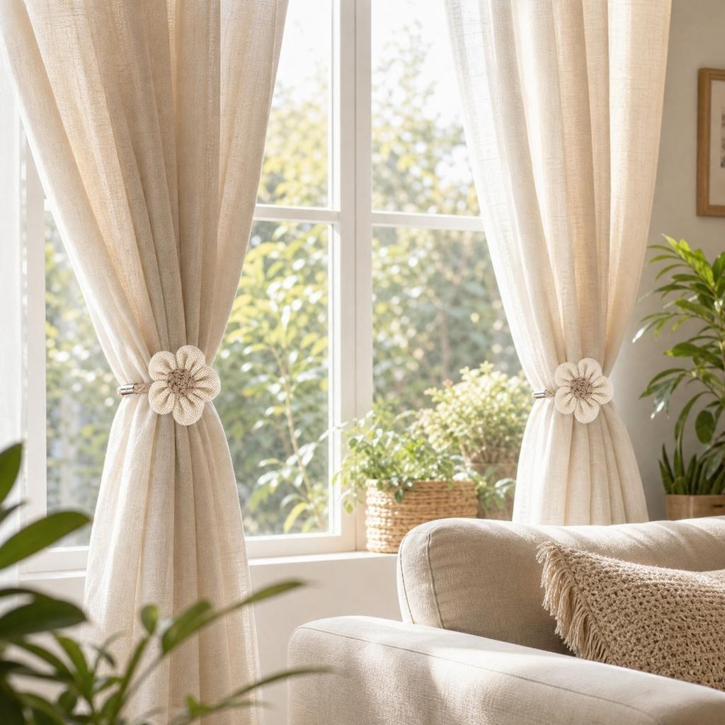 Magnetic Flower Curtain Tiebacks Decorative