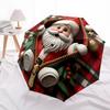 1pc Christmas Santa Automatic Folding Umbrella - Design, Durable Iron Frame for Travel, Outdoor, Beach Fashion Accessory a0920066