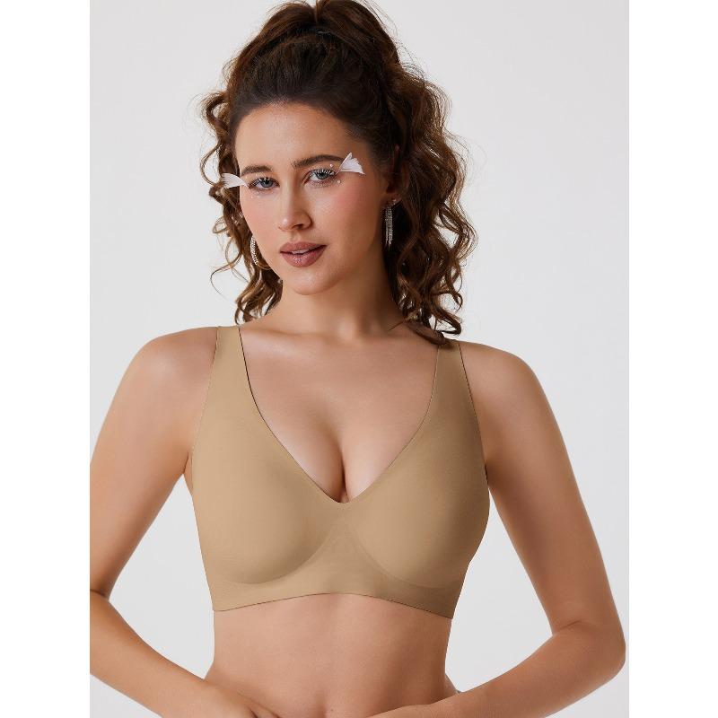 Women's Deep, Bra No Steel Rim Comfortable Soft Support No Steel Rim Gather Bra