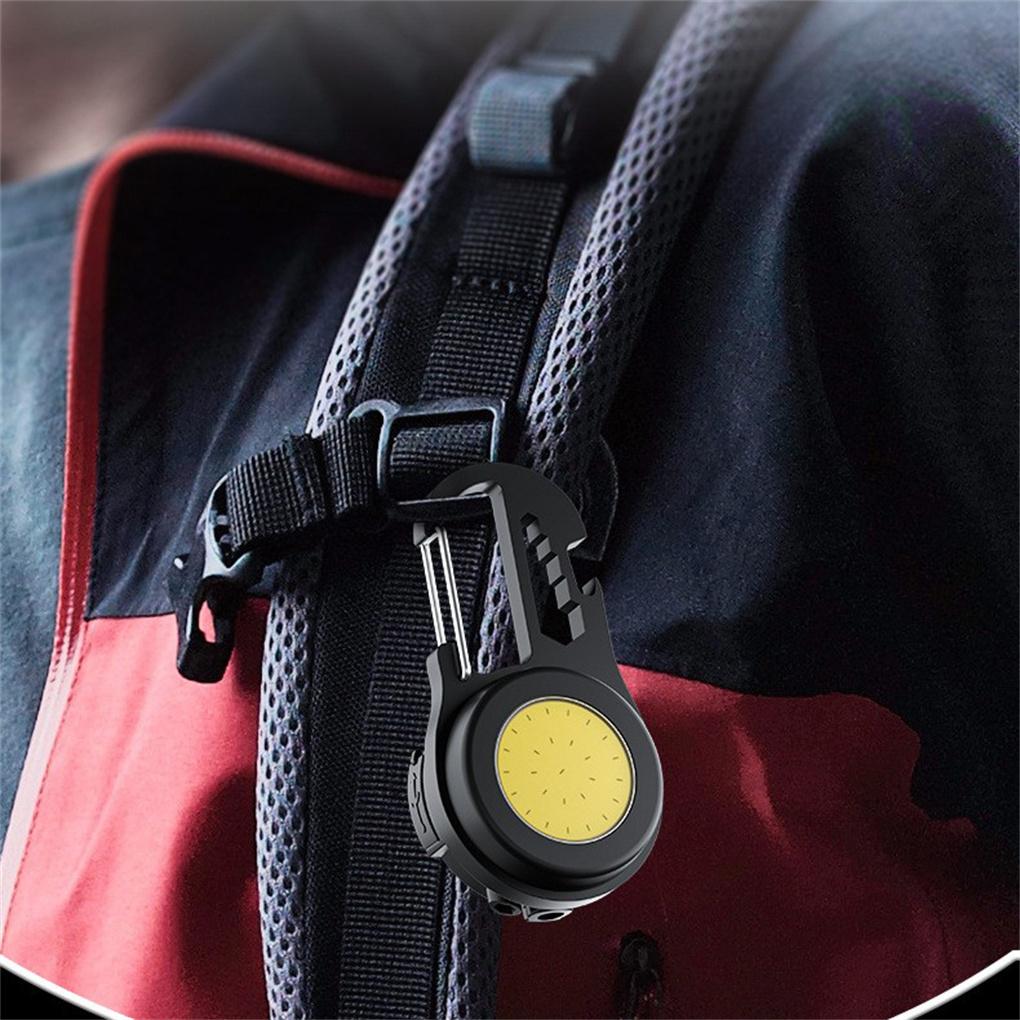Mini Flashlight COB Outdoor Camping Hiking 800lm Emergency Bright Work Lamp 180 Degree Window Breaker Pocket Light