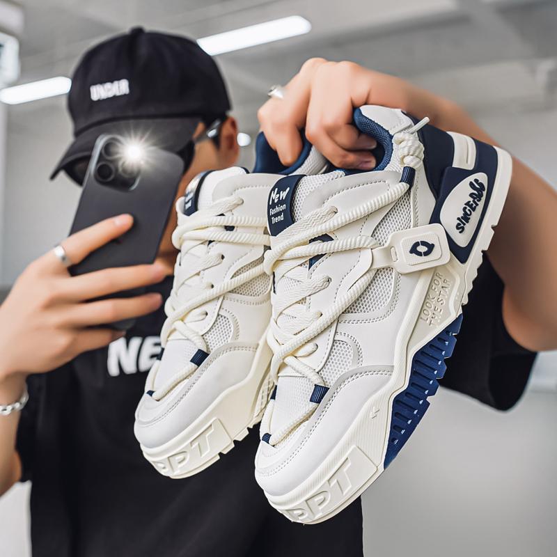 

Мужская мода, повседневная низкая обувь для скейтбординга, удобные кроссовки для мальчиков, студенты, трендовая мягкая подошва, классическая дышащая нескользящая спортивная обувь 42 бежевый/синий