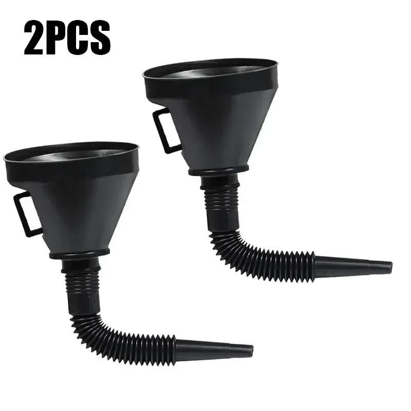1/2PCS Engine Refueling Funnel with Filter for Car Motorcycle Truck Oil Gasoline Filling Strainer Extension Pipe Hose Funnels