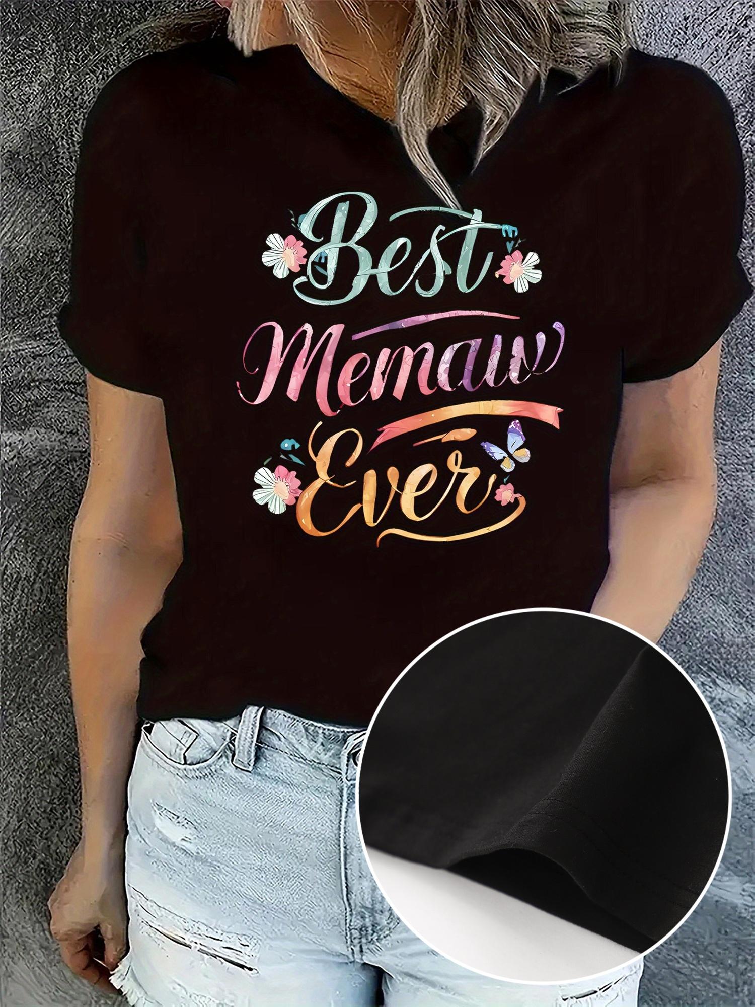 Best Memaw Ever Floral Butterfly Graphic T-shirt XL