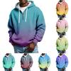 Men's Half-Zip Hooded Plaid Pullover Drawstring Print Casual Sports Sweatshirt